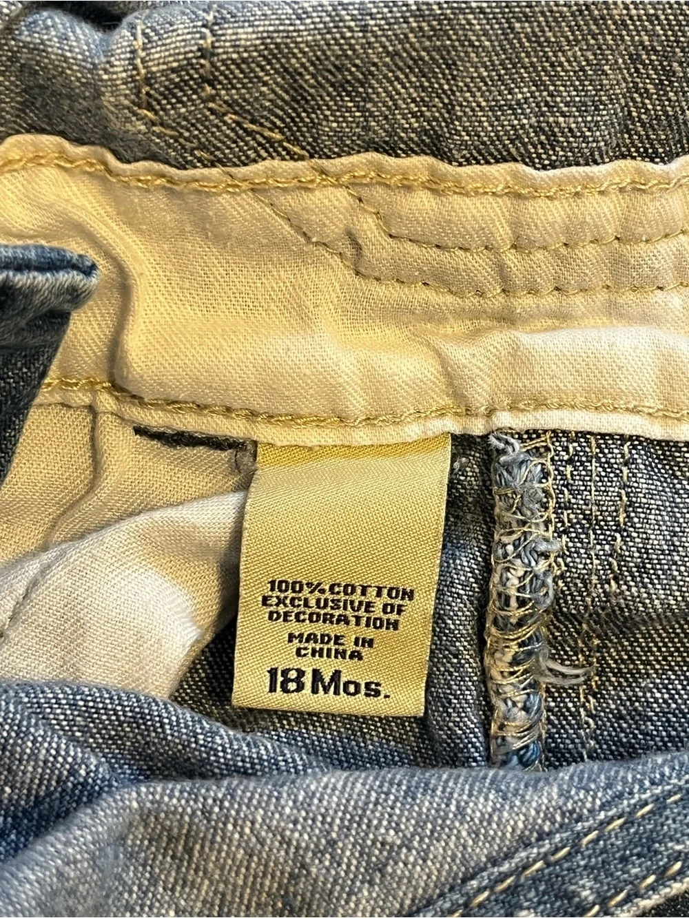 Vintage 90s OshKosh B’gosh Vestbak Blue Denim Jean Shortalls Overalls 18mo